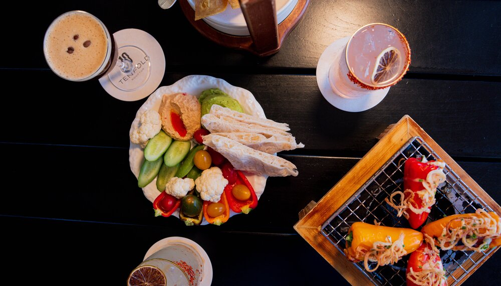 Happy Hour Dishes at Cocktails at Tenfold